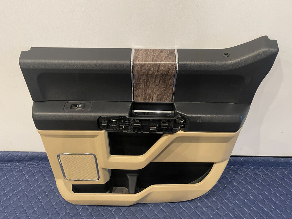 2017-2019 FORD F250 F350 F450 LARIAT TAN REAR RIGHT DOOR PANEL OEM *NO HANDLE
