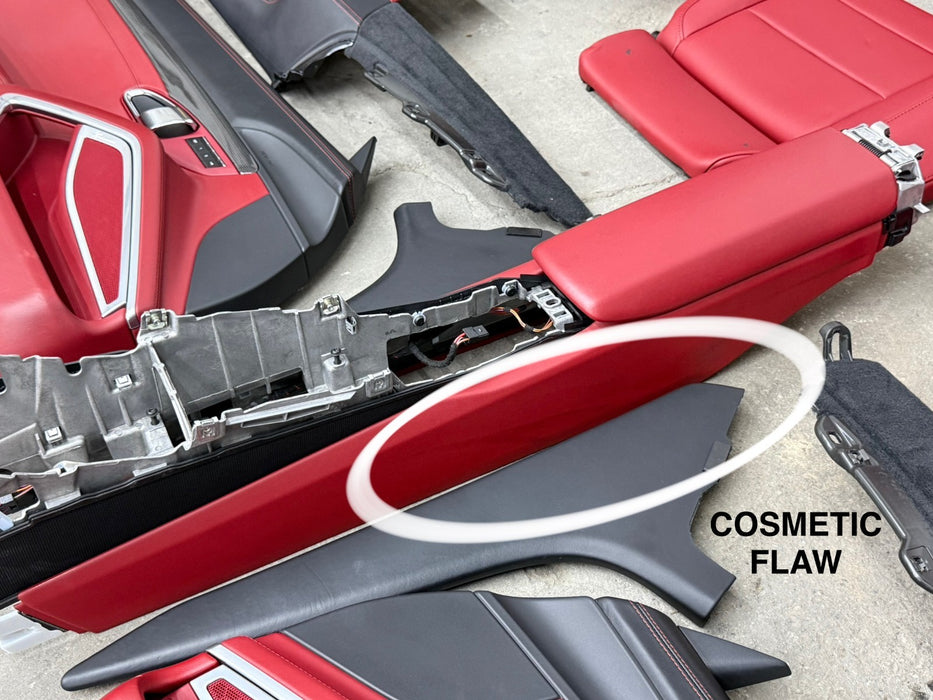 2014 PORSCHE 911 TURBO S 991 FRONT REAR SEATS DOOR PANEL INTERIOR RED OEM