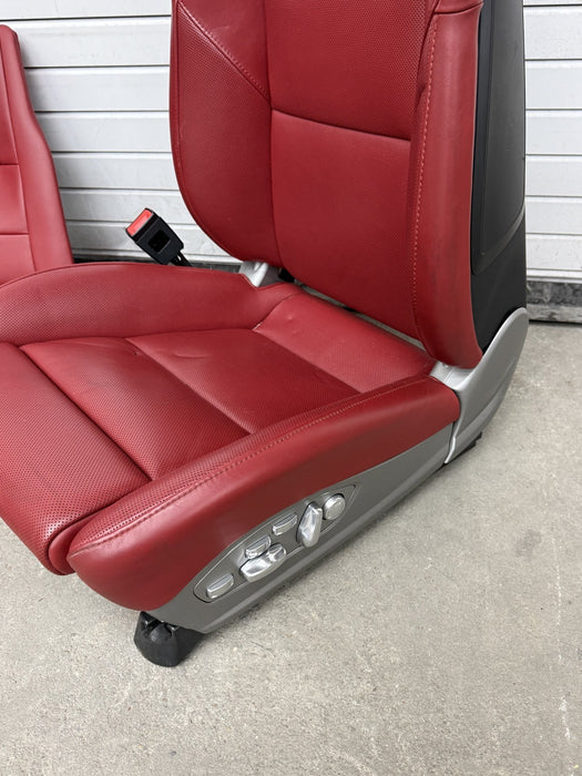 2014 PORSCHE 911 TURBO S 991 FRONT REAR SEATS RED OEM GENUINE