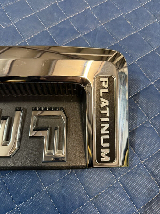 2019-2021 FORD F350 PLATINUM DRIVER LEFT CHROME FENDER EMBLEM BADGE OEM