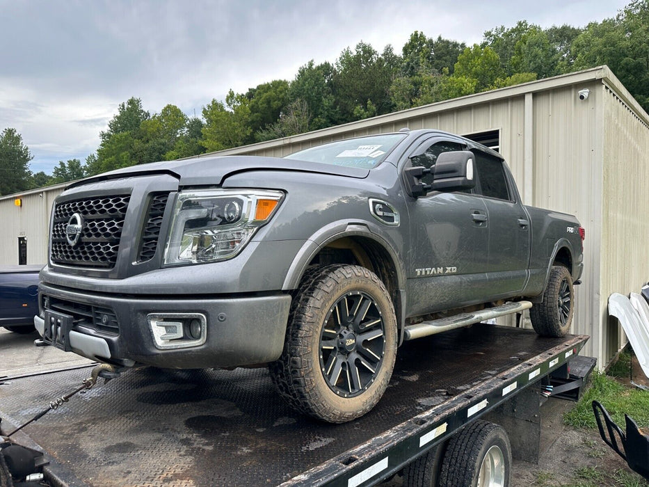 2016-2019 NISSAN TITAN XD FRONT BUMPER GREY COMPLETE W/ FOG LIGHTS & SENSORS OEM