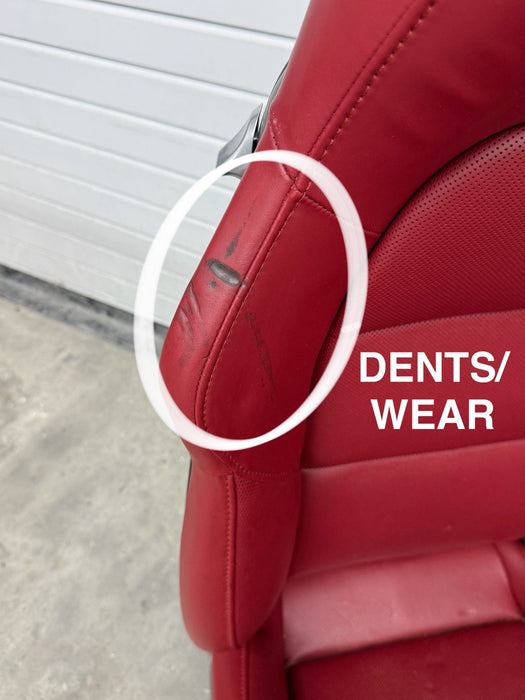 2014 PORSCHE 911 TURBO S 991 FRONT REAR SEATS RED OEM GENUINE