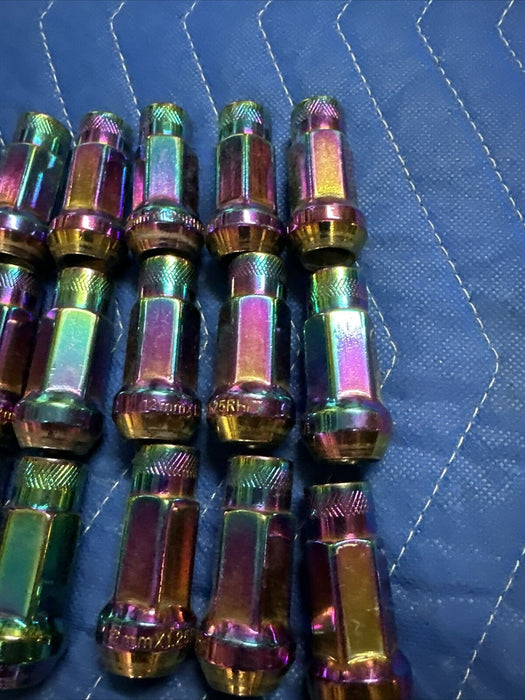 2019 SUBARU BRZ FRS TOYOTA 86 12MMx1.5M NEO RAINBOW CHROME WHEEL LUG NUTS 17pc