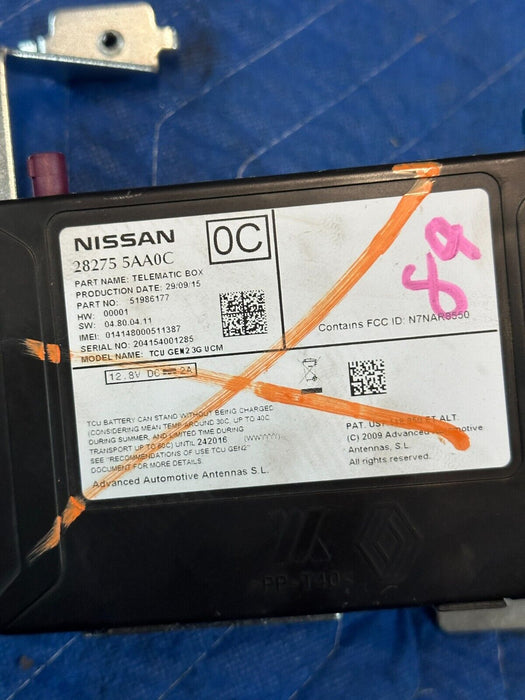 2016 NISSAN TITAN XD OEM TELEMATIC COMMUNICATION CONTROL MODULE 28275 5AA0C
