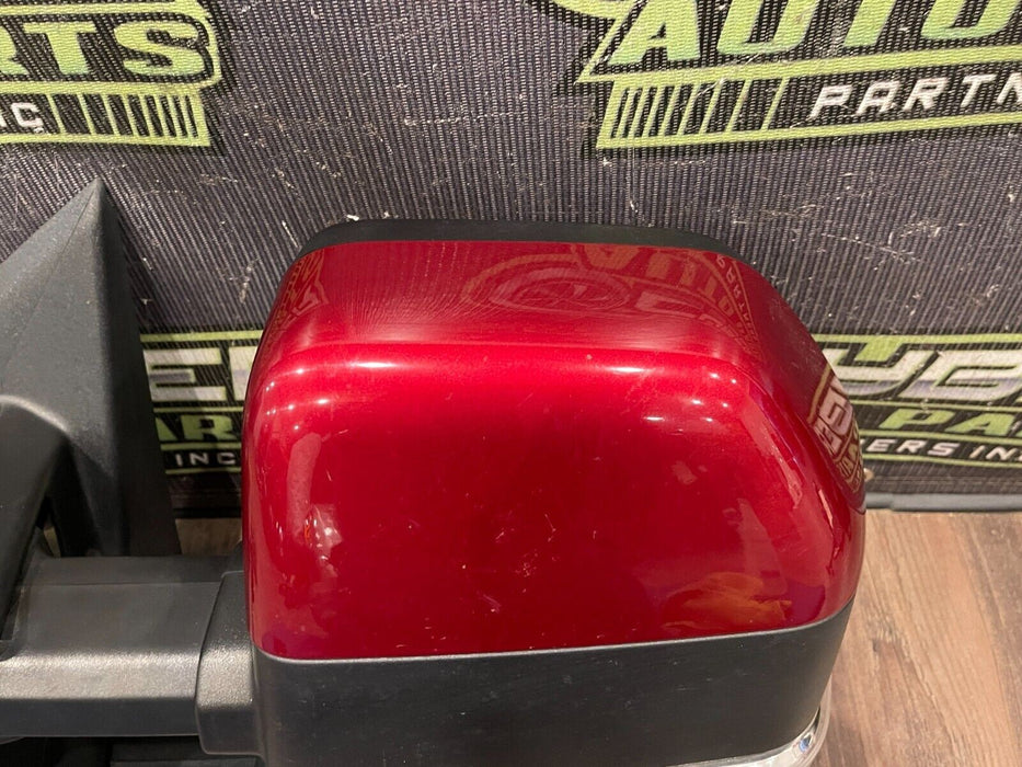 2017-2019 FORD F250 F350 DRIVER LEFT TOWN MIRROR W RED CAP COVER (RR) OEM {READ}
