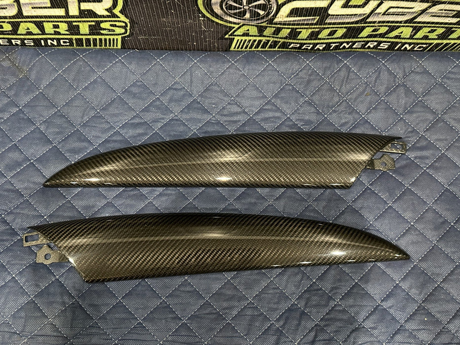 2014 AUDI R8 SPYDER LEFT RIGHT CARBON FIBER DOOR PANEL TRIM MOULDING 420 867 410