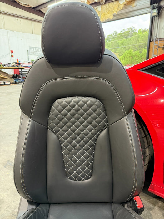 2014 AUDI R8 PLUS FRONT DIAMOND STITCHED SEATS W/ DOOR PANELS OEM 23K MILES