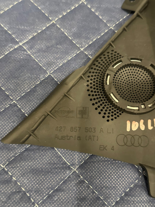 2014 AUDI R8 LEFT RIGHT DOOR TWEETER SPEAKER TRIM COVER PANEL 427 857 504 ~READ~