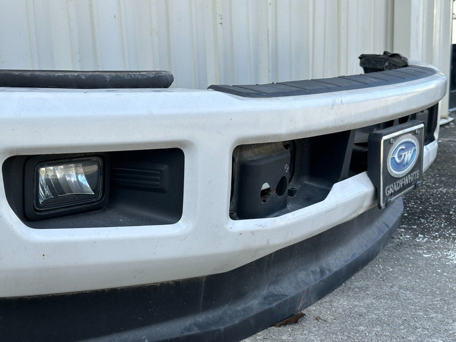 2017 2018 2019 FORD F250 F350 PLATINUM METALLIC WHITE FRONT BUMPER W/ LED FOGS