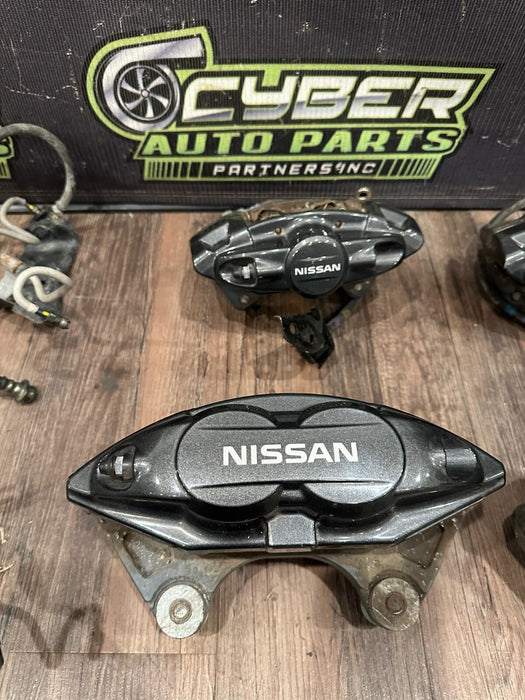 2010 NISSAN 370Z SPORT FRONT REAR LEFT RIGHT BRAKE CALIPERS W/ BRAKE LINES OEM