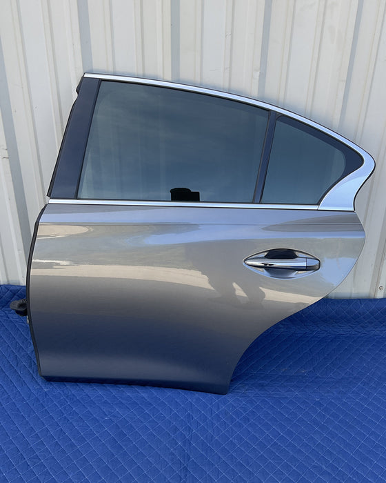 2014-2017 INFINITI Q50 RED SPORT REAR DRIVER LEFT DOOR GREY METALLIC (KAD) OEM