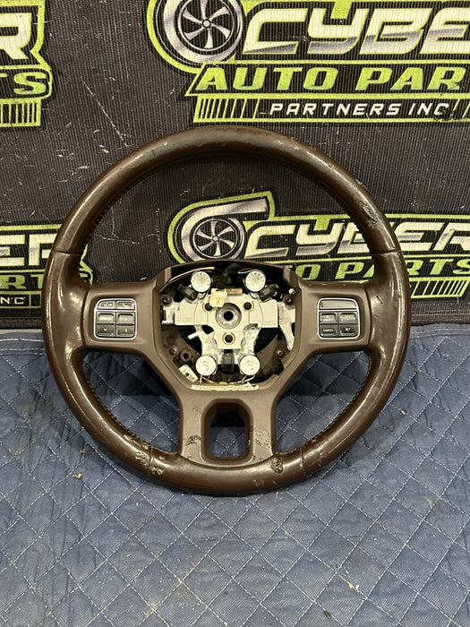 2015 DODGE RAM 2500 BROWN LEATHER STEERING WHEEL OEM *WEAR 3-7*