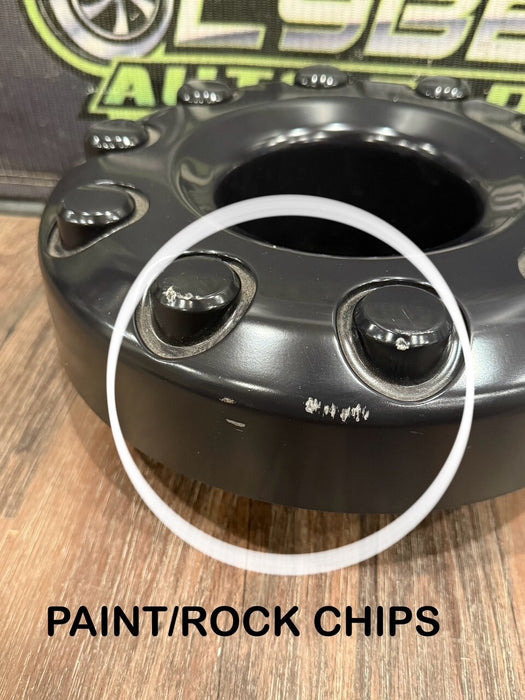 2017-2019 FORD F250 F350 F450 BLACK WHEEL HUB CAPS OEM *READ/CHIPS*