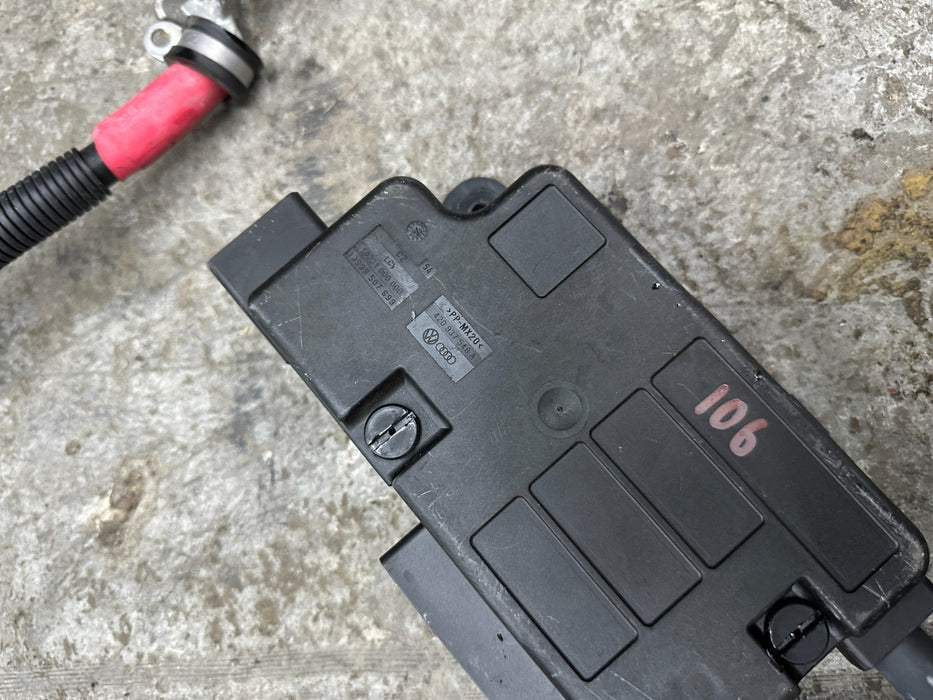 2014 AUDI R8 V10 POSITIVE GROUND TERMINAL BATTERY CABLE W/ FUSE BOX TERMINAL