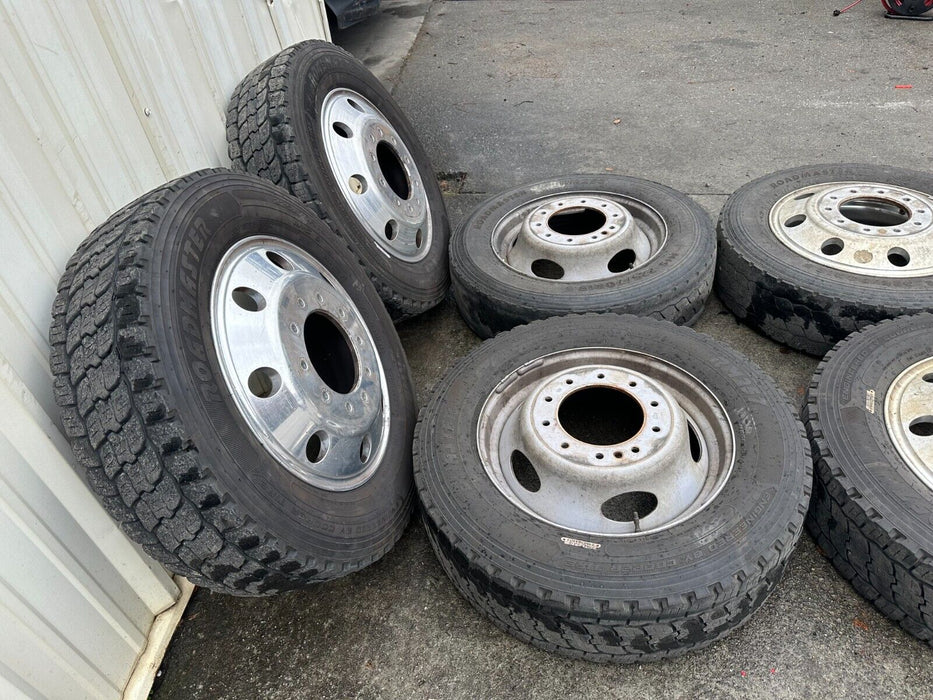 FORD F450 F550 RAM 4500 5500 19.5" ALCOA WHEELS RIMS TIRES SET OEM