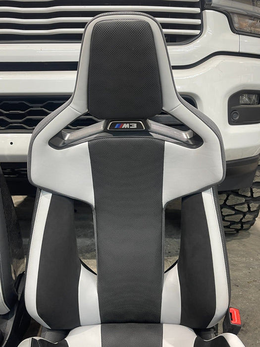 2024 BMW M3 M4 G80 G82 Carbon Bucket Seats White Carbon Fiber M Performance OEM