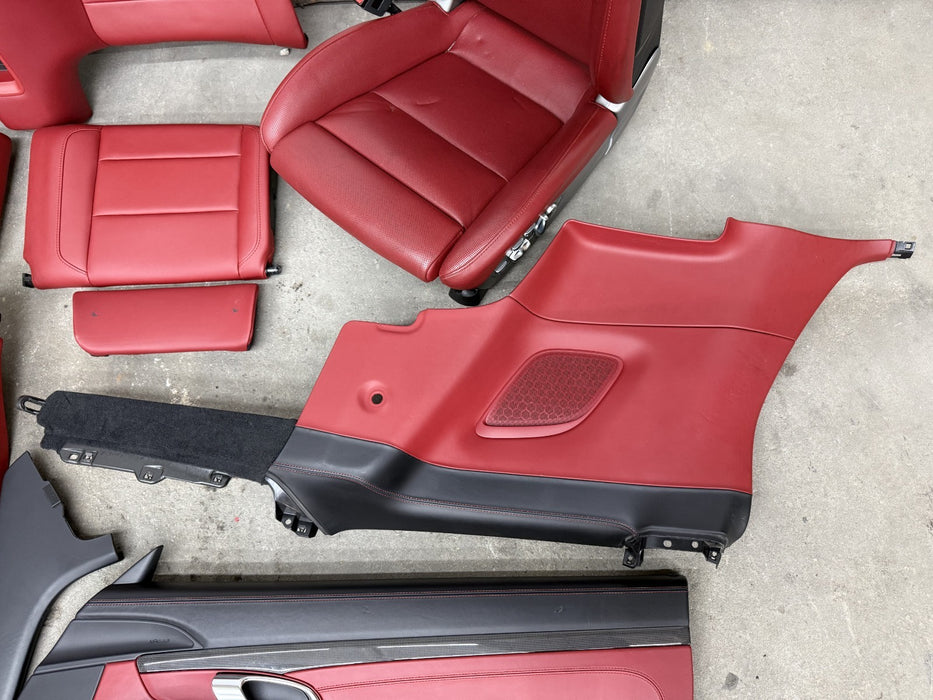 2014 PORSCHE 911 TURBO S 991 FRONT REAR SEATS DOOR PANEL INTERIOR RED OEM