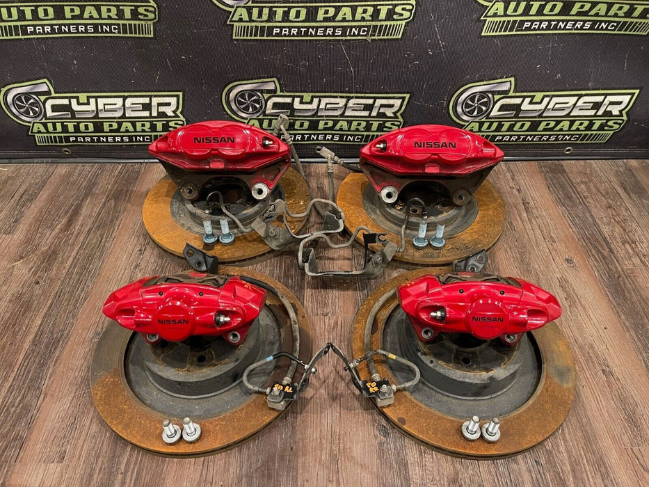 2018 NISSAN 370Z NISMO FRONT REAR BRAKE CALIPERS/ROTORS W BRAKE LINES SET OEM