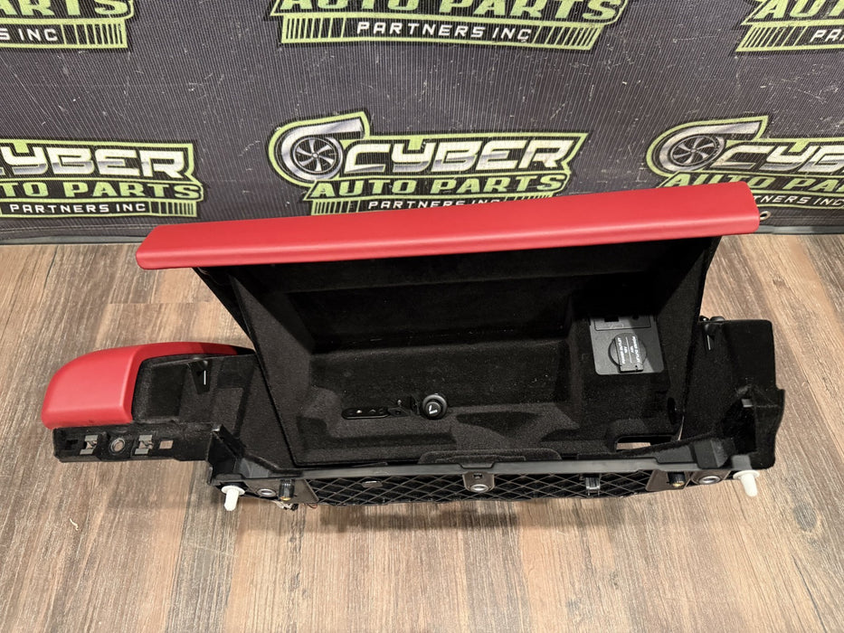 2014 PORSCHE 911 TURBO S 991 RED GLOVE BOX STORAGE COMPARTMENT OEM *SLIGHT WEAR*