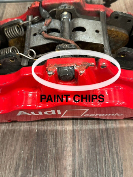 2021 AUDI R8 FRONT RIGHT RED CARBON CERAMIC BRAKE CALIPER OEM *PAINT CHIPS/READ*