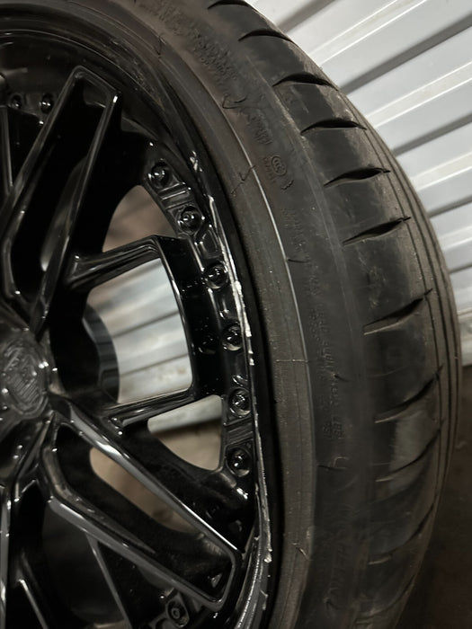 2021 AUDI R8 20X9 5X112 ANRKY FRONT WHEEL RIM TIRE GENUINE OEM ~MINOR BENT~