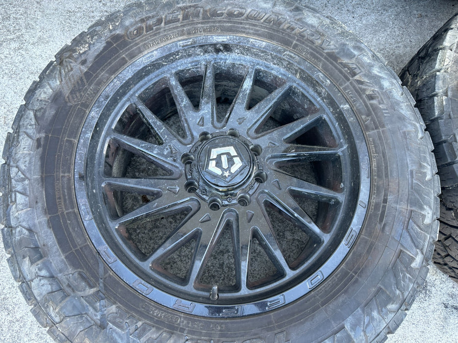 8x170 FORD F250 F350 TIS 22X12 WHEELS SET *BAD TIRES*