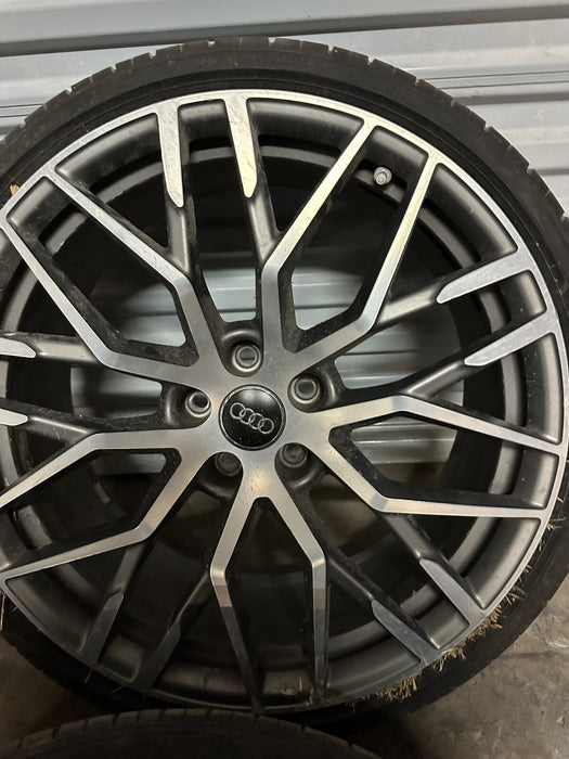 2017 2018 AUDI R8 20X8.5 5X112 20X11 FRONT REAR RIMS WHEELS SET ~CURBRASH~