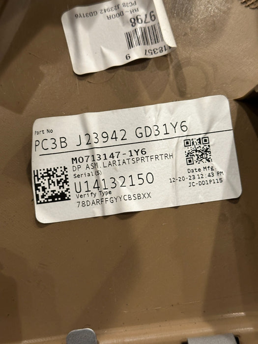 2023 2024 FORD F250 F350 F450 LARIAT FRONT RIGHT PASSENGER DOOR PANEL