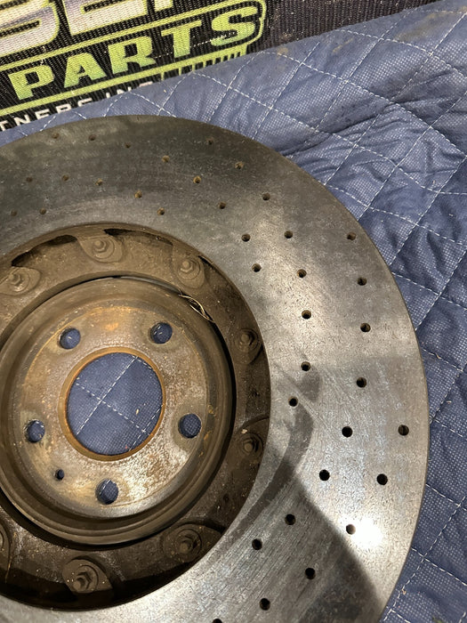 2014 AUDI R8  FRONT DRIVER LEFT CARBON CERAMIC BRAKE ROTOR OEM 420 615 301 K