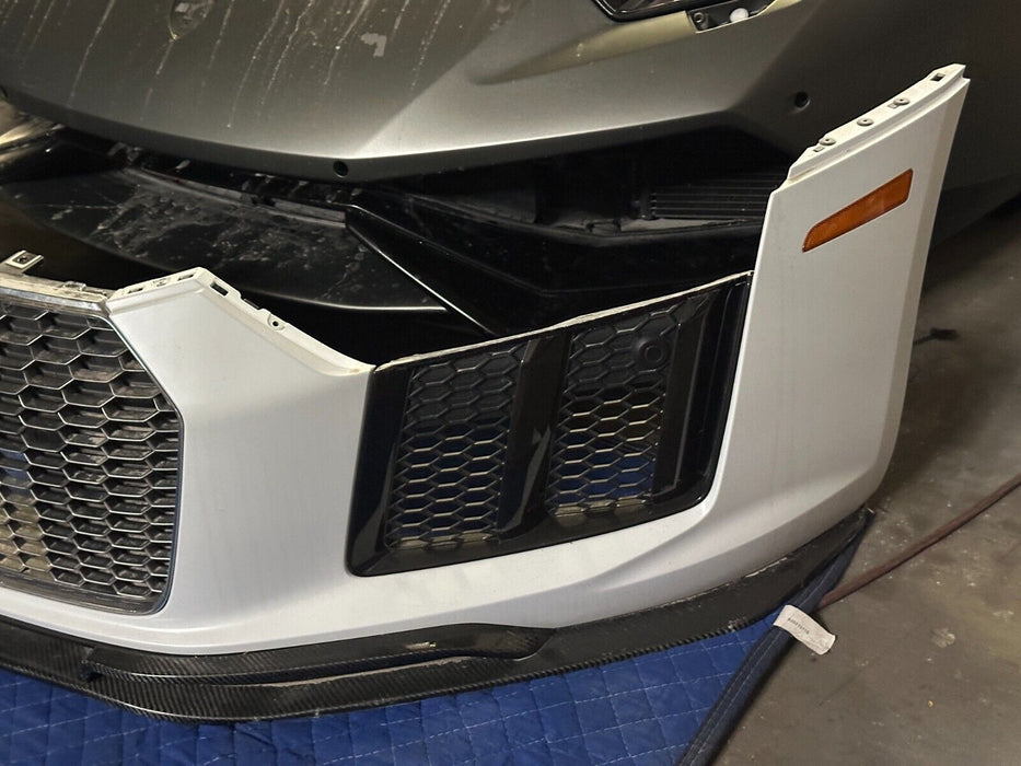 2017 2018 AUDI R8 FRONT BUMPER COMPLETE ASSEMBLY W/ GRILLES SENSORS CARBON LIP