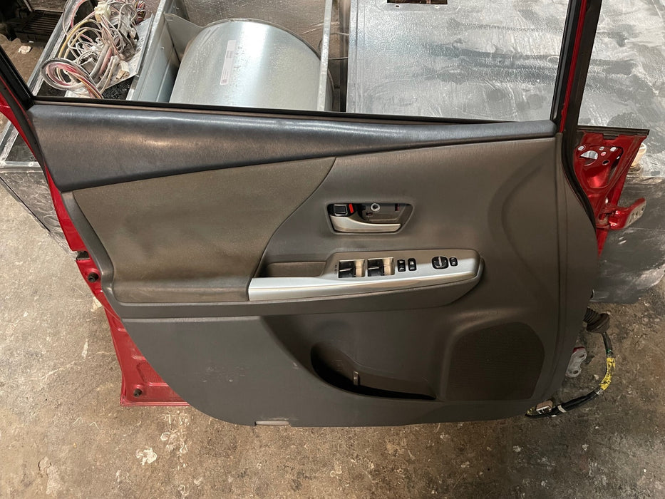 2014 TOYOTA PRIUS V FRONT LEFT LH RED DOOR W PANEL OEM *SUN DAMAGE* (READ!)