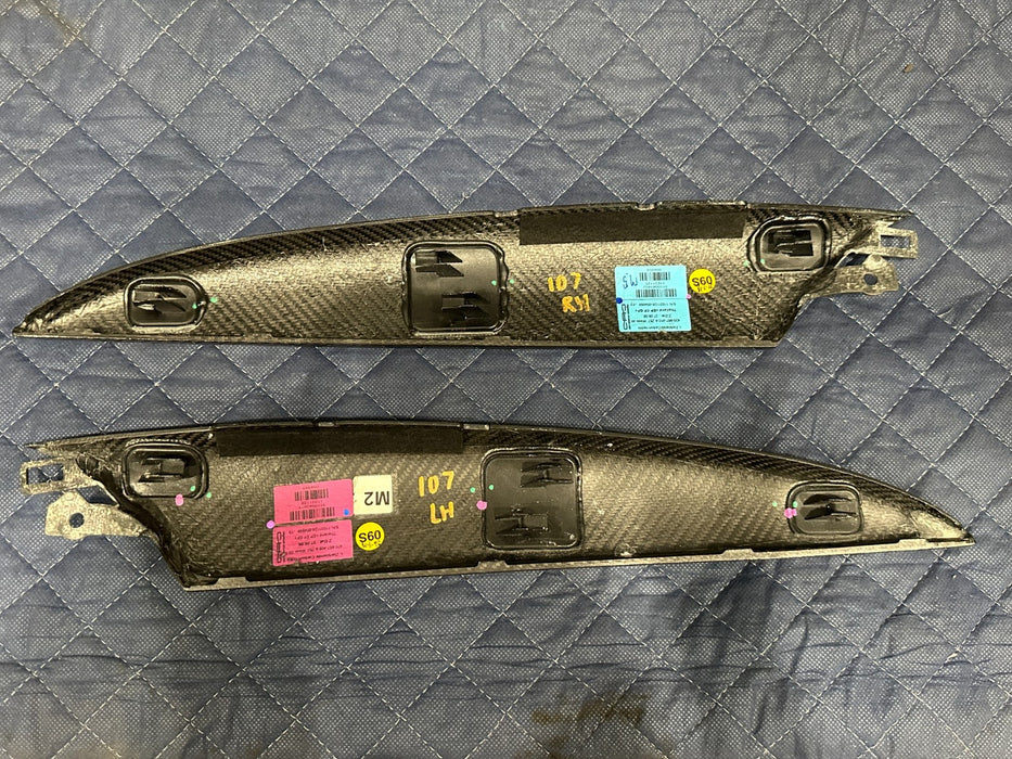 2014 AUDI R8 PLUS LEFT RIGHT CARBON FIBER DOOR PANEL TRIMS MOULDING 420 867 410