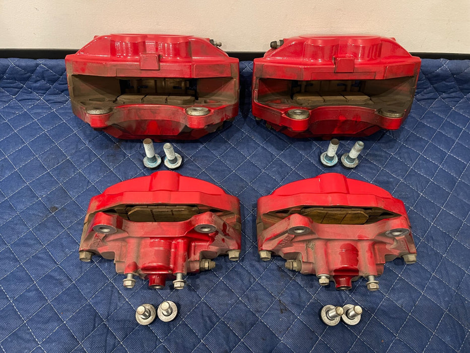 2017 NISSAN 370Z NISMO FRONT REAR LEFT RIGHT RED AKEBONO BRAKE CALIPERS OEM READ