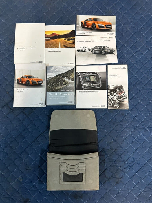 2014 AUDI R8 OWNER MANUAL BOOKLET SET GUIDE & LEATHER CASE OEM