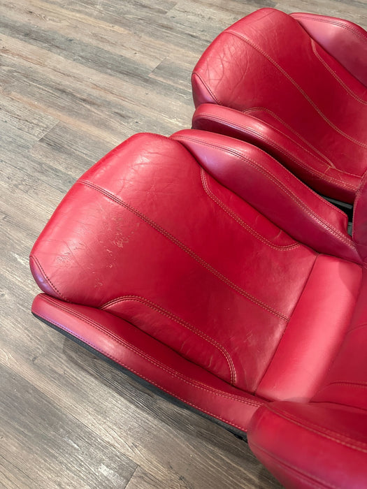 2015 LAMBORGHINI HURACAN LP610-4 RED LEATHER FRONT SEATS OEM GENUINE OEM *WEAR*