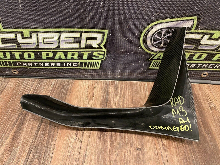 2018 BMW M3 COMP FRONT RIGHT CARBON FIBER CORNER SPLITTER COVER OEM DAMAGED/READ