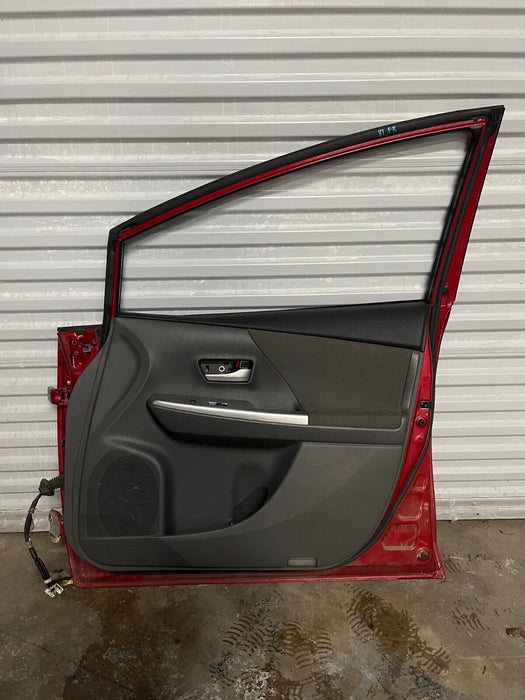 2014 TOYOTA PRIUS V FRONT RIGHT RH RED DOOR W PANEL OEM *SUN DAMAGE* (READ!)