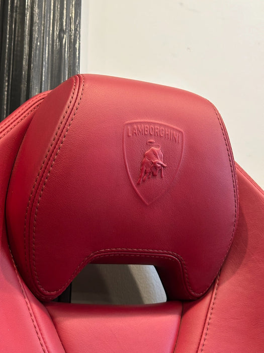 2015 LAMBORGHINI HURACAN LP610-4 RED LEATHER FRONT SEATS OEM GENUINE OEM *WEAR*