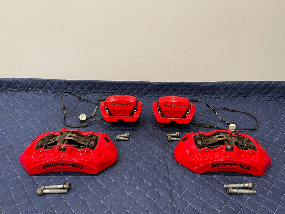 2019 MERCEDES-BENZ E63S AMG FRONT & REAR RED AMG BRAKE CALIPERS W HARDWARE OEM