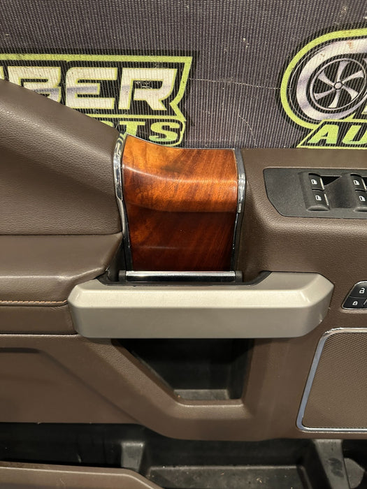 2017-2019 FORD F250 F350 F450 KING RANCH BROWN FRONT LEFT DOOR PANEL OEM *FLAWS*