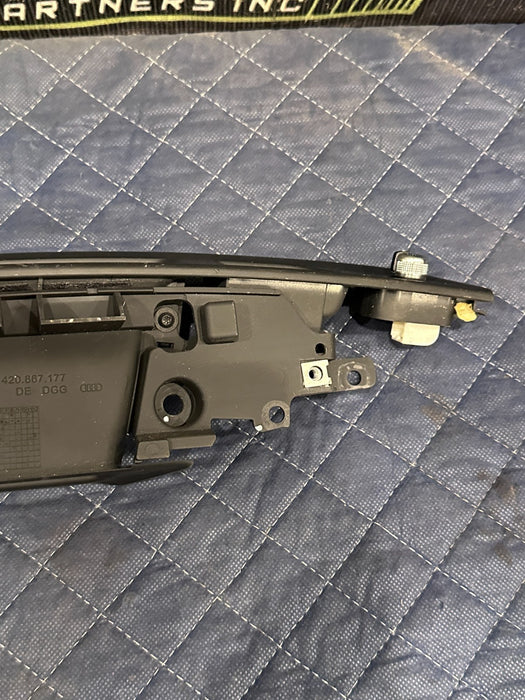 2012 AUDI R8 FRONT LEFT DOOR PANEL WINDOW SWITCH & CONTROL W INSERT BRACKET OEM