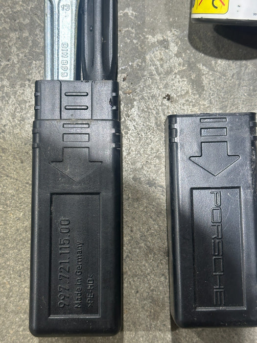 2014 PORSCHE 911 TURBO S SPARE TIRE TOOL KIT W CENTER WHEEL SOCKET OEM