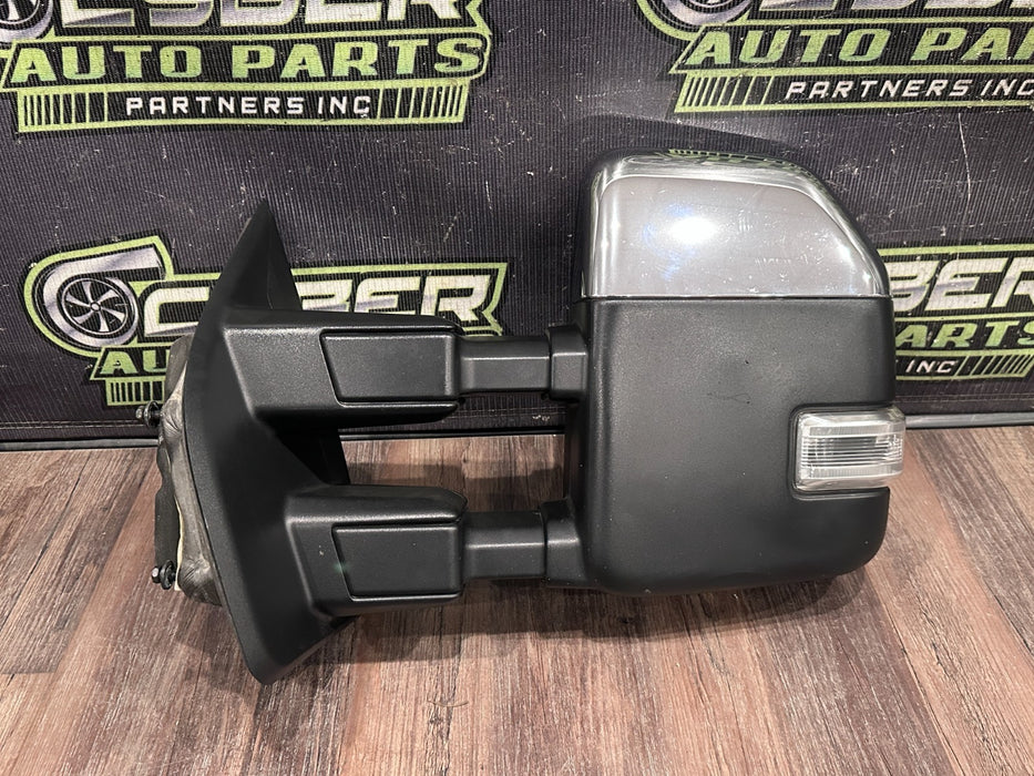 2017-2019 FORD F250 F350 F450 DRIVER LEFT CHROME CAP TOW MIRROR OEM *WEAR 12,14*
