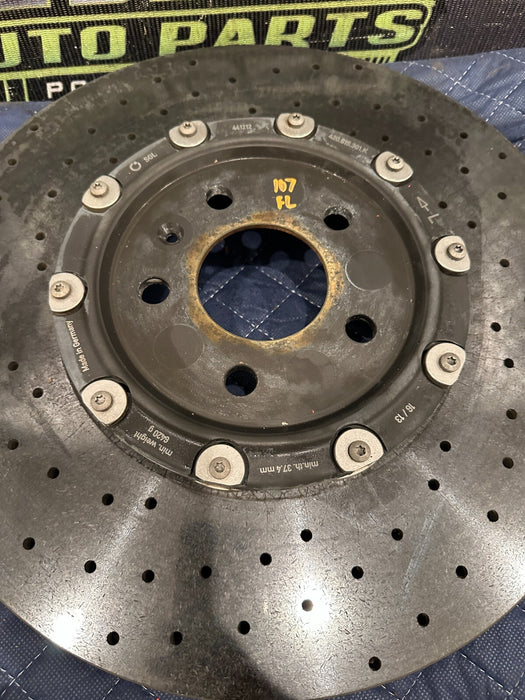 2014 AUDI R8  FRONT DRIVER LEFT CARBON CERAMIC BRAKE ROTOR OEM 420 615 301 K