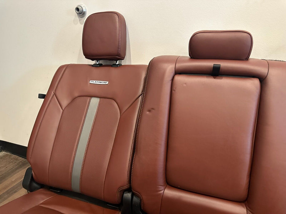 2017-2019 FORD F250 F350 F450 DARK MARSALA RED LEATHER REAR SEATS OEM *READ*