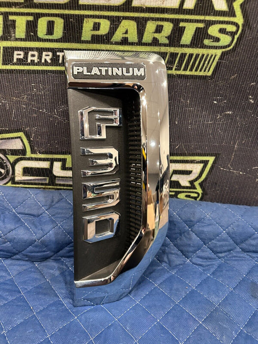 2017-2020 FORD F350 FRONT PASSENGER RIGHT CHROME FENDER EMBLEM BADGE OEM