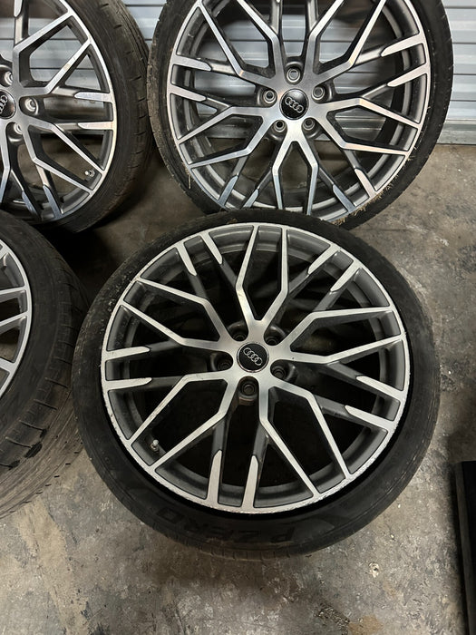 2017 2018 AUDI R8 20X8.5 5X112 20X11 FRONT REAR RIMS WHEELS SET ~CURBRASH~