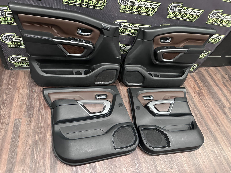 2017 NISSAN TITAN XD RESERVE FRONT REAR BROWN DOOR PANEL SET OEM *FLAWS #10