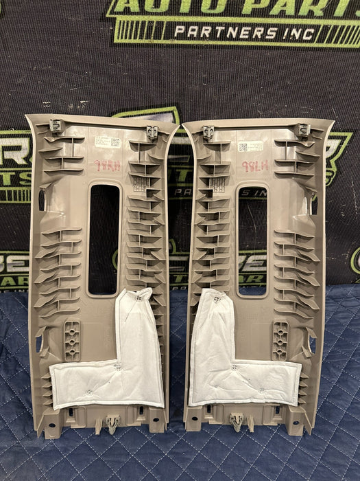 2017 2019 FORD F250 F350 LIMITED LEFT RIGHT UPPER B PILLAR TRIMS OEM ~SCRATCHES~