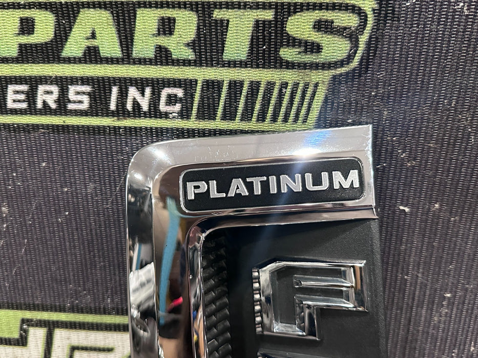 2017-2019 FORD F250 FRONT LEFT RIGHT PLATINUM CHROME FENDER EMBLEM BADGE OEM